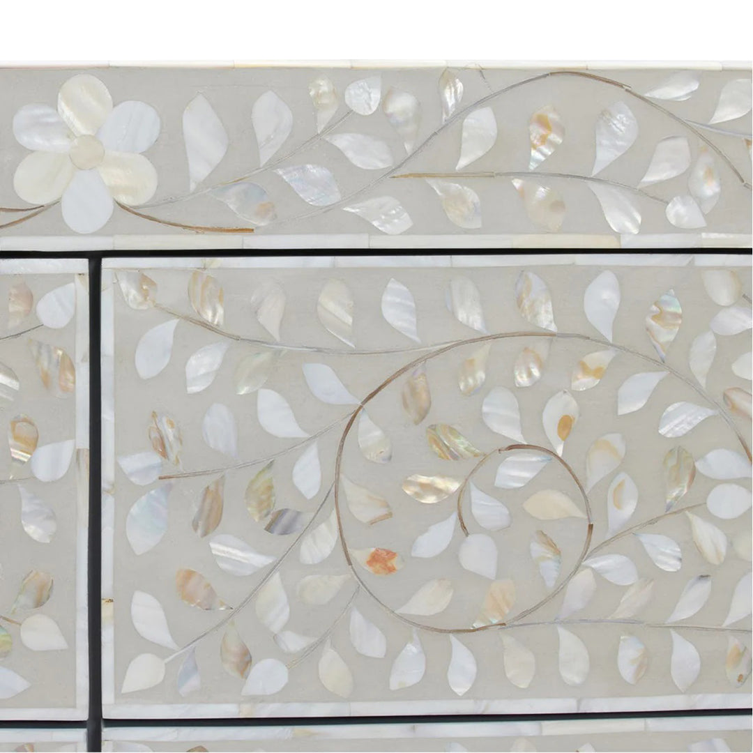 HANDMADE MOTHER OF PEARL INLAY CHEST OF 6 DRAWER