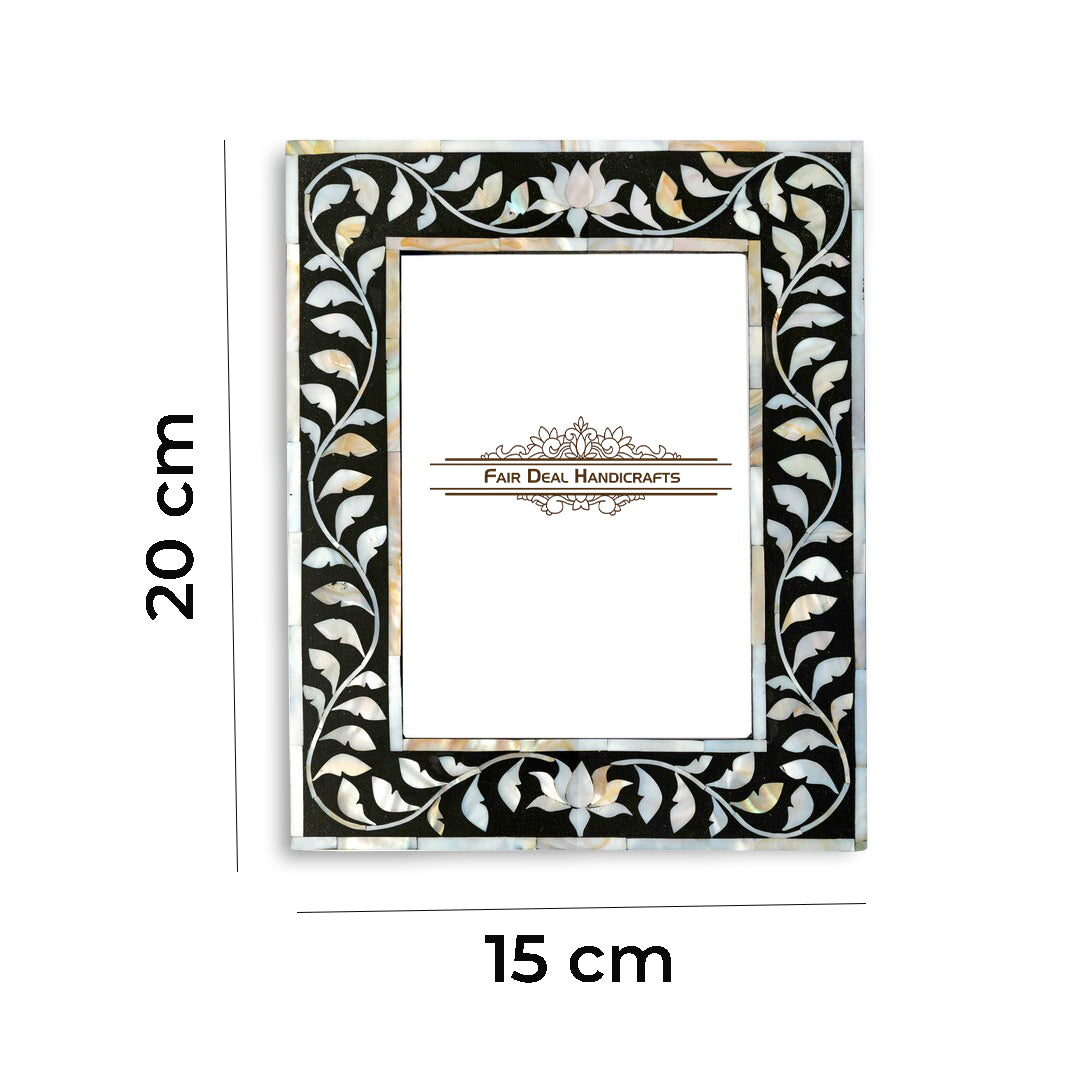 Mother Of Pearl Inlay Photo Frame- Floral