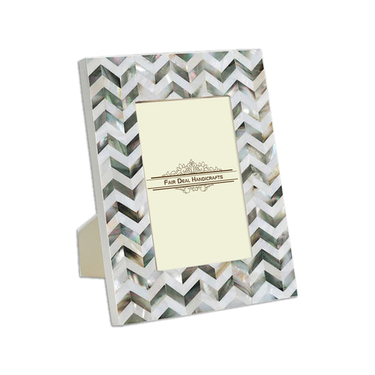 Mother Of Pearl Inlay Photo Frame- Zig-Zag