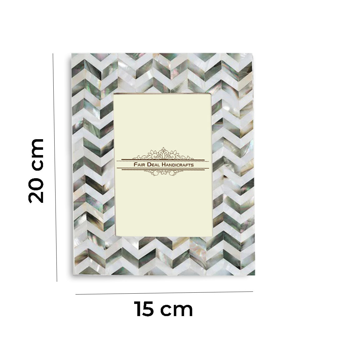 Mother Of Pearl Inlay Photo Frame- Zig-Zag