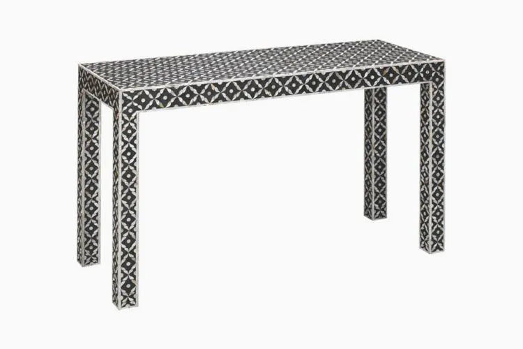 Black Mother of Pearl Vintage Antique Console Table for Home &amp; Living