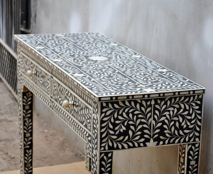 Black Mother of Pearl Handmade Console Personalized Table for Living Decor