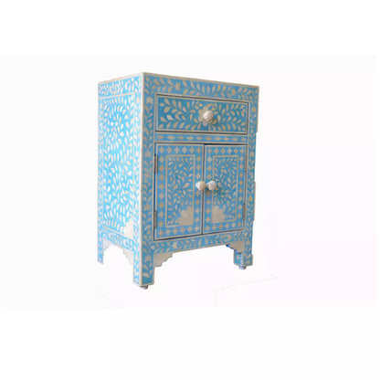 Bone Inlay Floral Nightstand