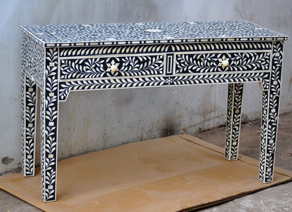 Black Mother of Pearl Handmade Console Personalized Table for Living Decor