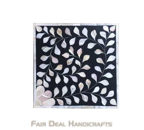 Black mother of pearl vintage personalized box for women