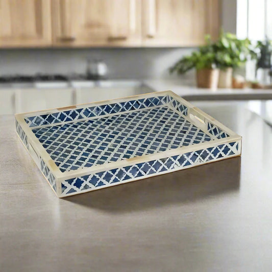 Handmade Bone Inlay Marakkech Pattern Tray