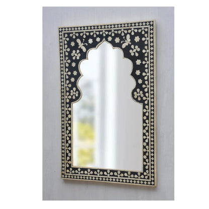Bone Inlay Black Butterfly Pattern Mirror Frames with Complimentary Mirror