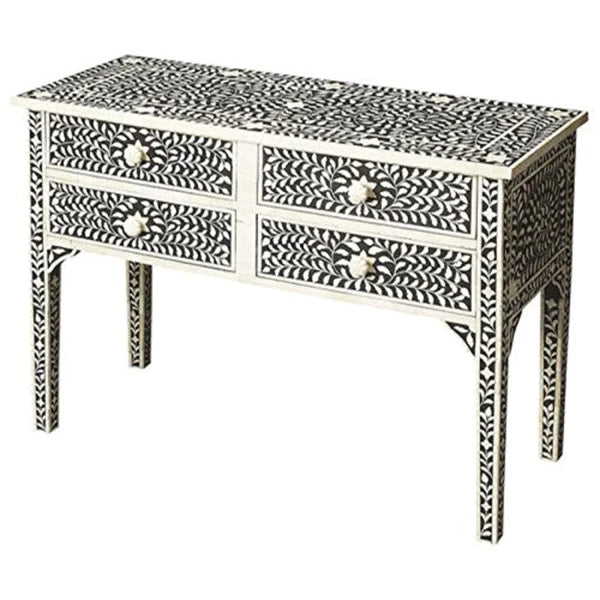 Handmade Bone inlay vintage personalized antique floral console table for home and office decor