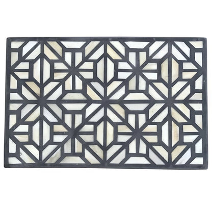 Bone inlay vintage geometric box for women - Black