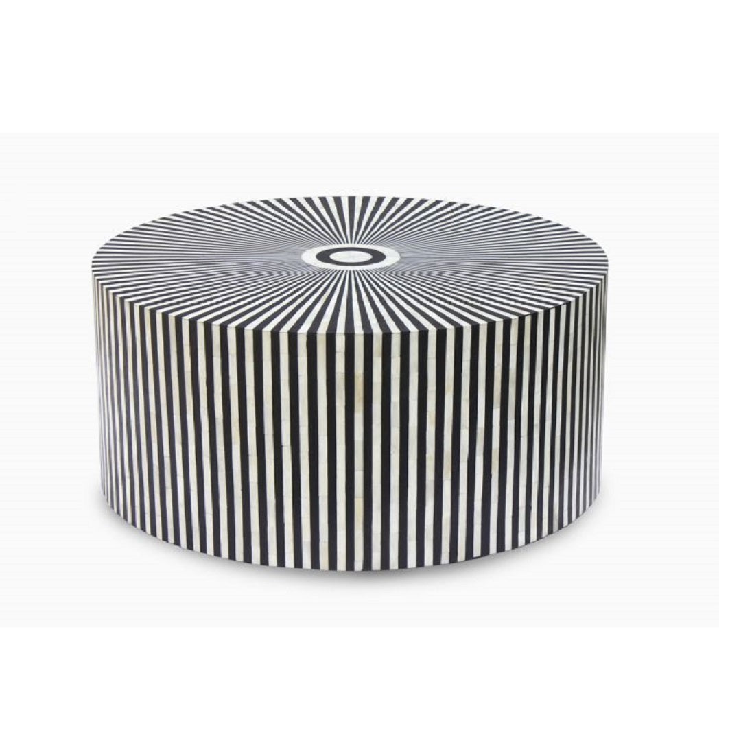 Handmade Bone inlay Striped pattern Coffee table