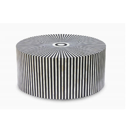 Handmade Bone inlay Striped pattern Coffee table