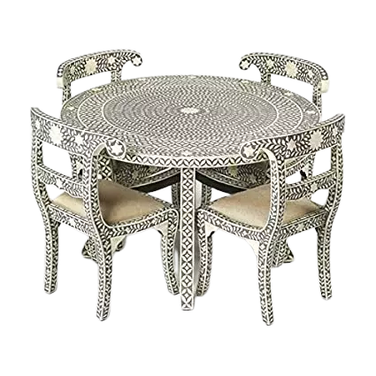 Dining Table In Bone Inlay