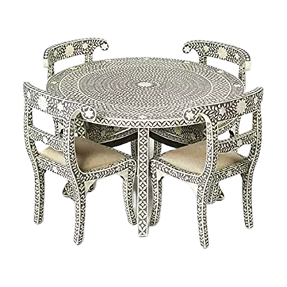 Dining Table In Bone Inlay
