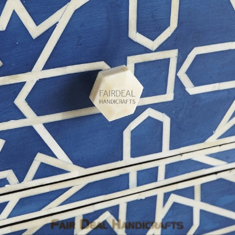 Bone Inlay Chest of 4 Drawer in Moroccan Pattern | Dresser