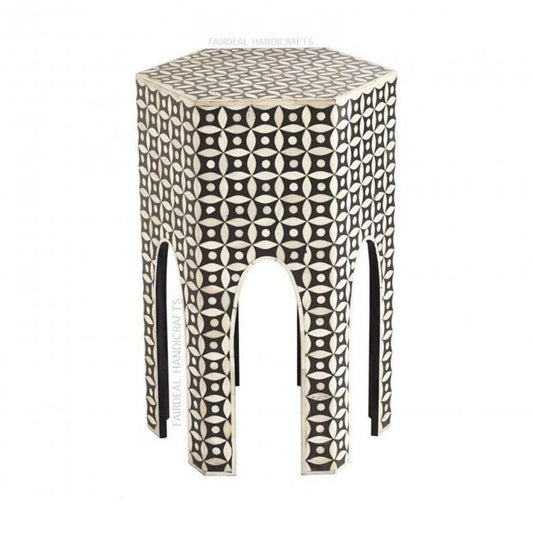 Bone inlay antique stool, modern seating stool, Antique look Bone inlay furniture