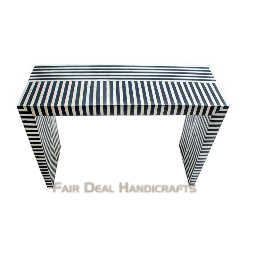 Bone Inlay Zebra Design Console Handmade Stunning Entryway Table, Antique Bone Inlay Furniture for Home/ Office Decor