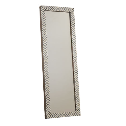 Bone Inlay Chevron Pattern Mirror Frames with Complimentary Mirror