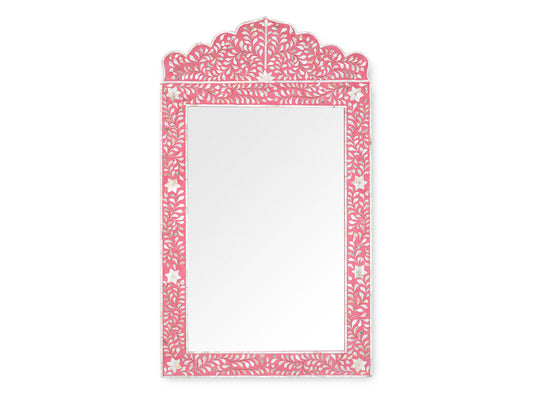 Handmade Pink mother of pearl inlay personalized vintage mirror for home and office space