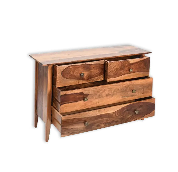 Classic 4-Drawer Wooden Chest / Timeless Storage Solution/living room