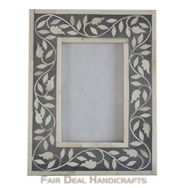 Handmade bone inlay photo frame, single photo frames, gift for boyfriend, vintage frame