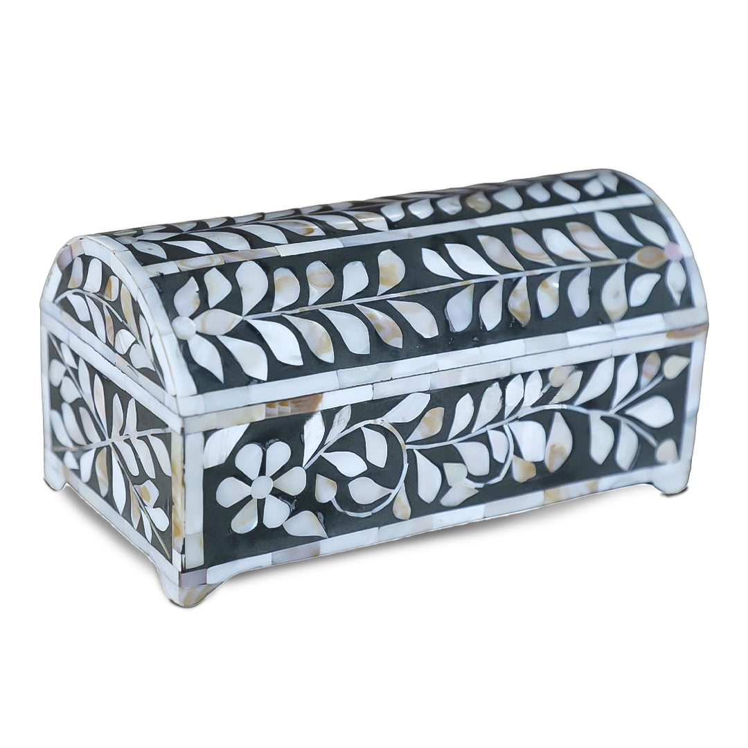 Handmade Mother Of Pearl Jewelry Box- Floral