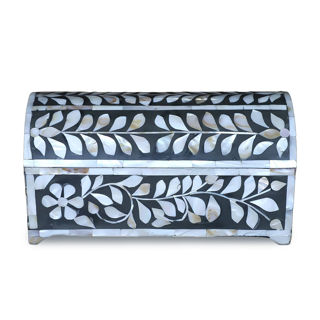 Handmade Mother Of Pearl Jewelry Box- Floral