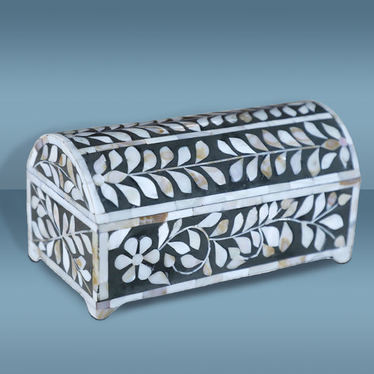 Handmade Mother Of Pearl Jewelry Box- Floral