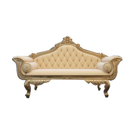 Handcrafted Royal Metal Sofa/Chaise Lounge- Golden