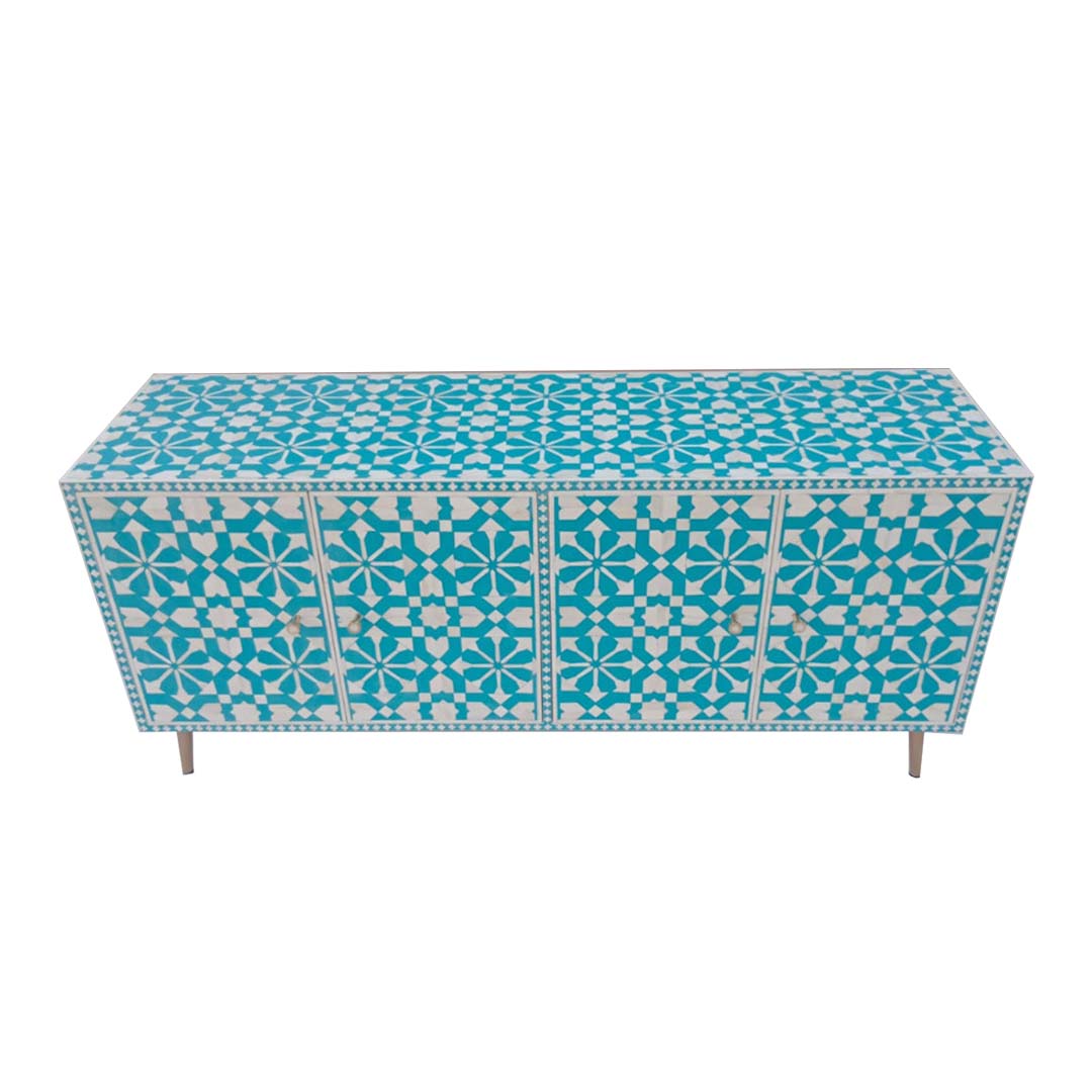 Handmade Bone Inlay Tv Unit- Moroccan Pattern